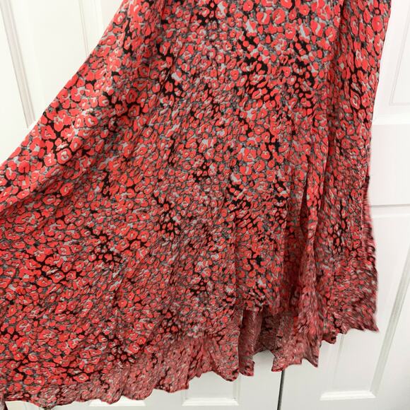 Maje Ruffled Leopard-print Crepe Midi Dress In Multi - Picture 10 of 15